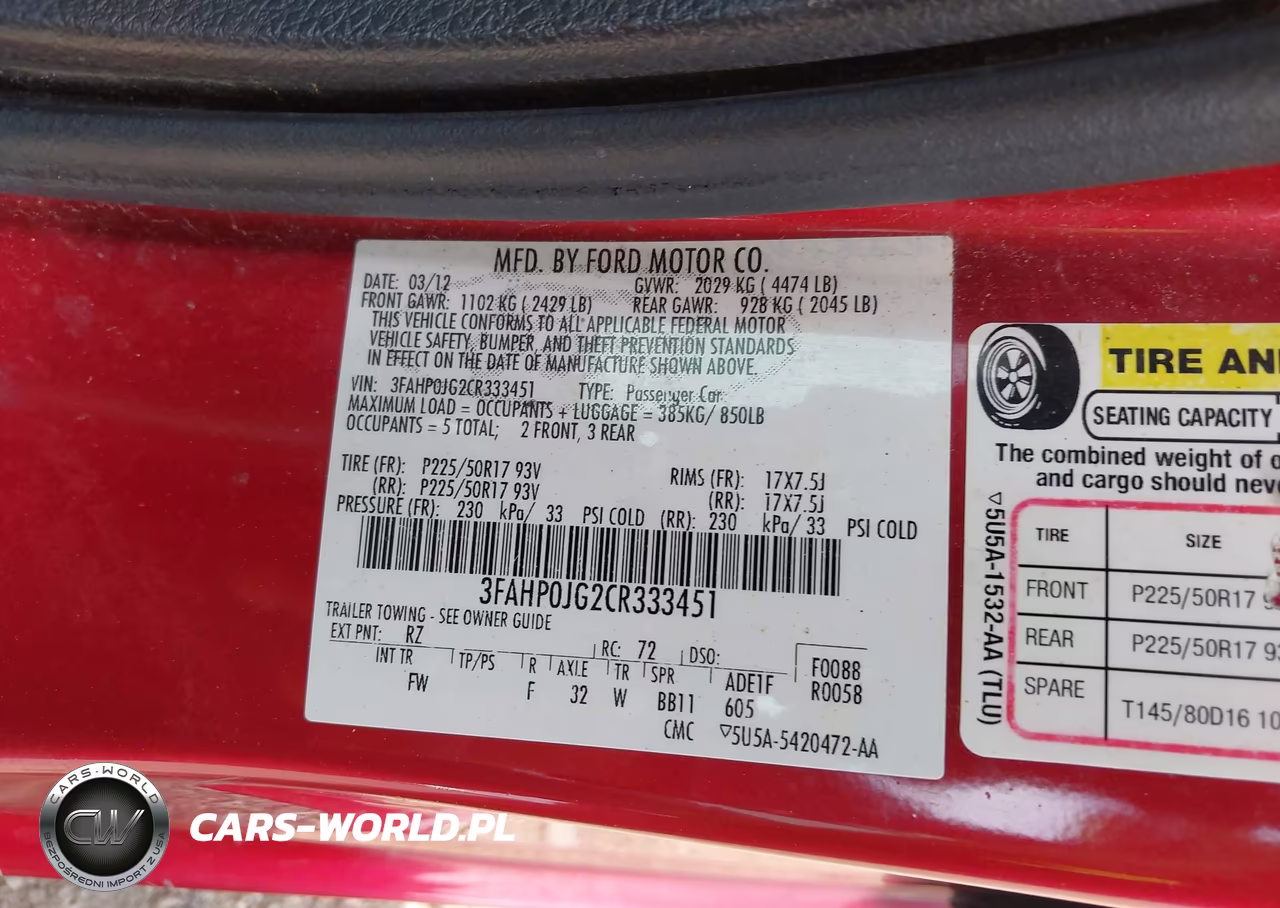 2012 Ford Fusion Sel VIN:3FAHP0JG2CR333451 - 9