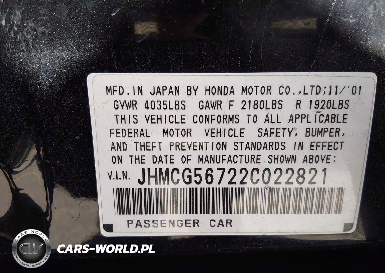 2002 Honda Accord 2.3 Se VIN:JHMCG56722C022821 - 9