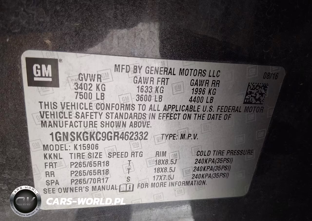 2016 Chevrolet Suburban Ls VIN:1GNSKGKC9GR462332 - 9