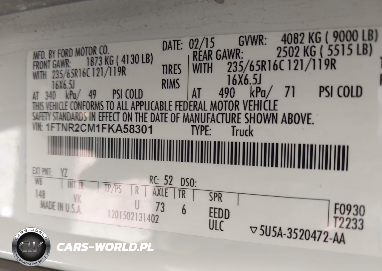 2015 Ford Transit-250 VIN:1FTNR2CM1FKA58301 - 9