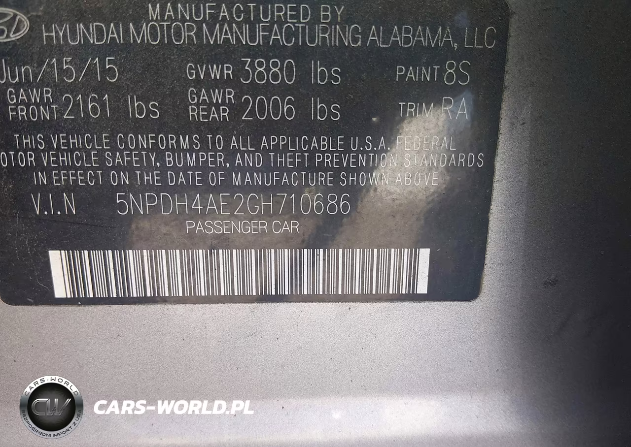 2016 Hyundai Elantra Se VIN:5NPDH4AE2GH710686 - 9
