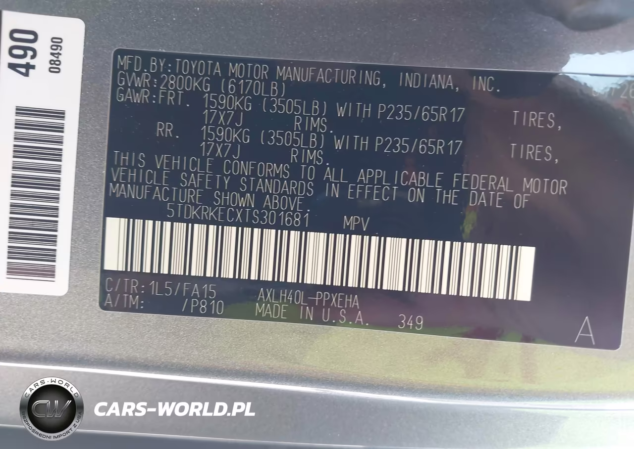 2026 Toyota Sienna Le VIN:5TDKRKECXTS301681 - 9