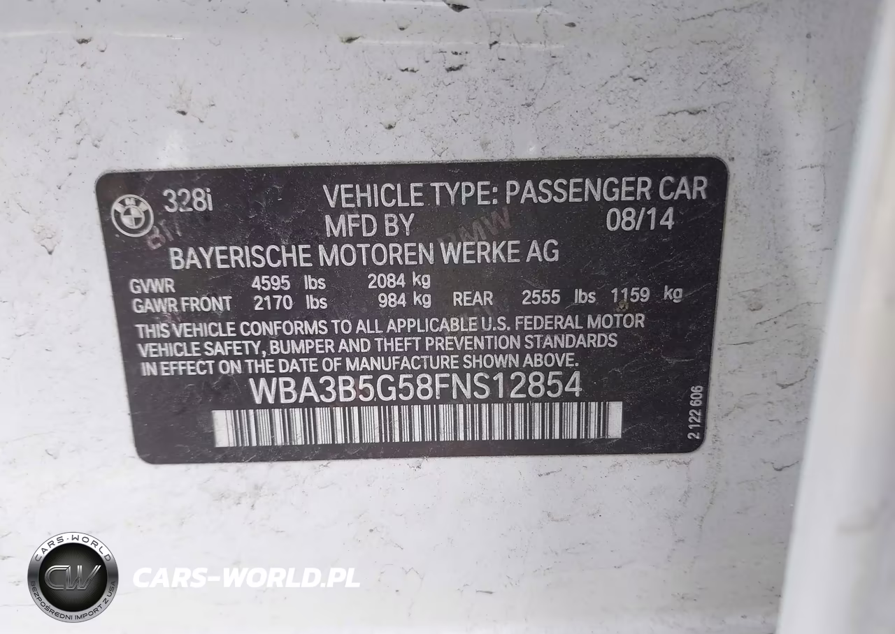 2015 BMW 328I xDrive VIN:WBA3B5G58FNS12854 - 9