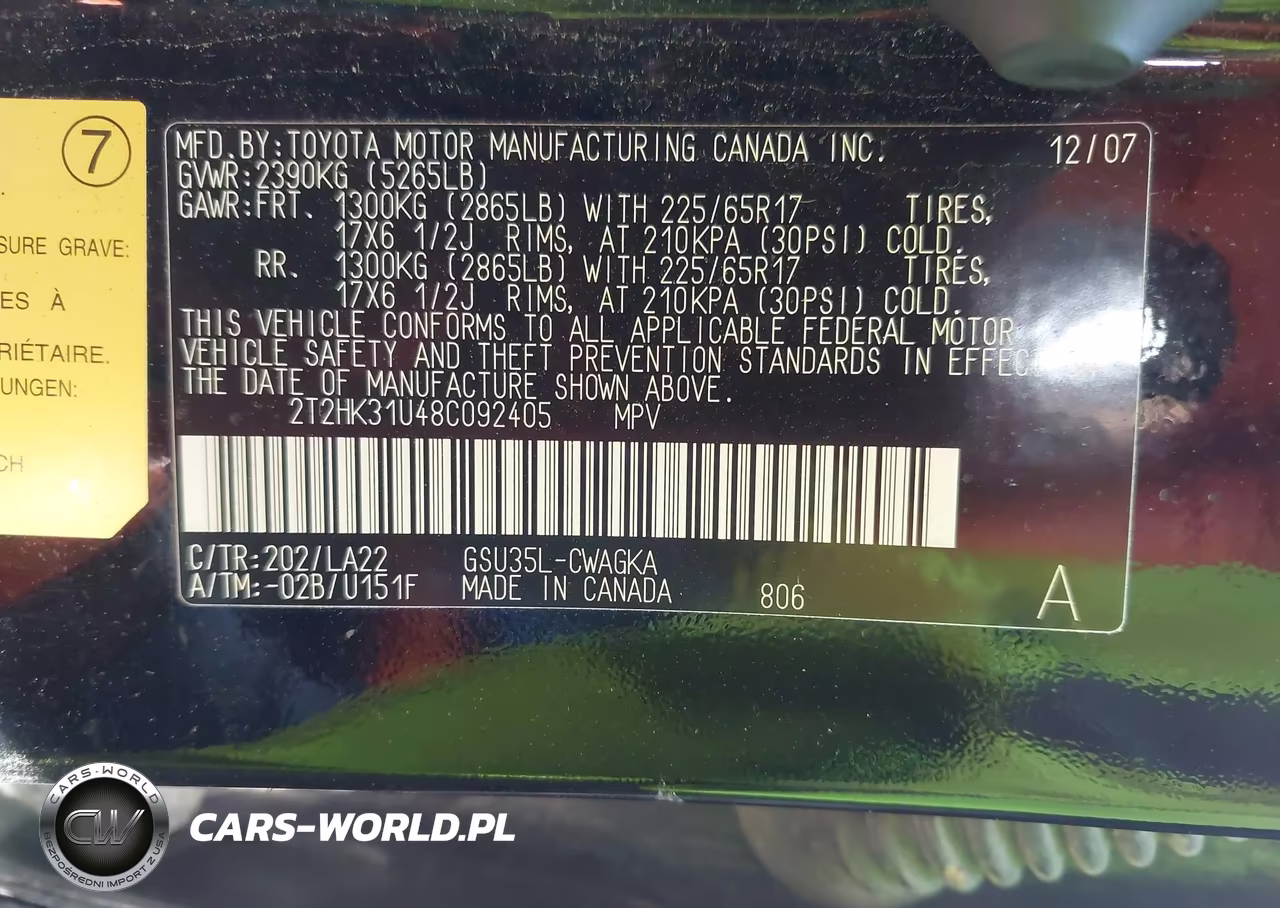 2008 Lexus Rx 350 VIN:2T2HK31U48C092405 - 9