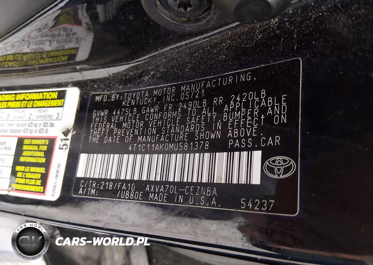 2021 Toyota Camry Le VIN:4T1C11AK0MU581378 - 9