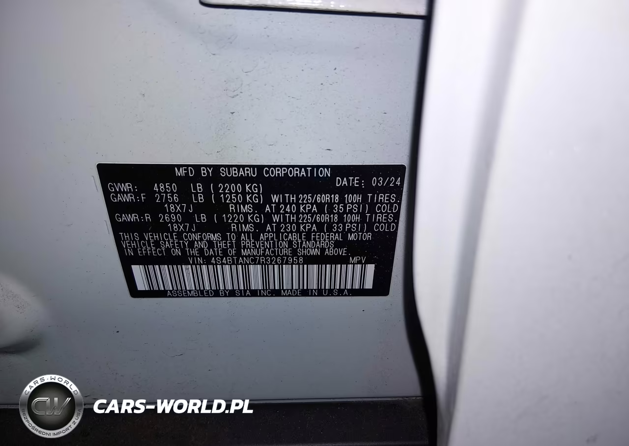 2024 Subaru Outback Limited VIN:4S4BTANC7R3267958 - 9