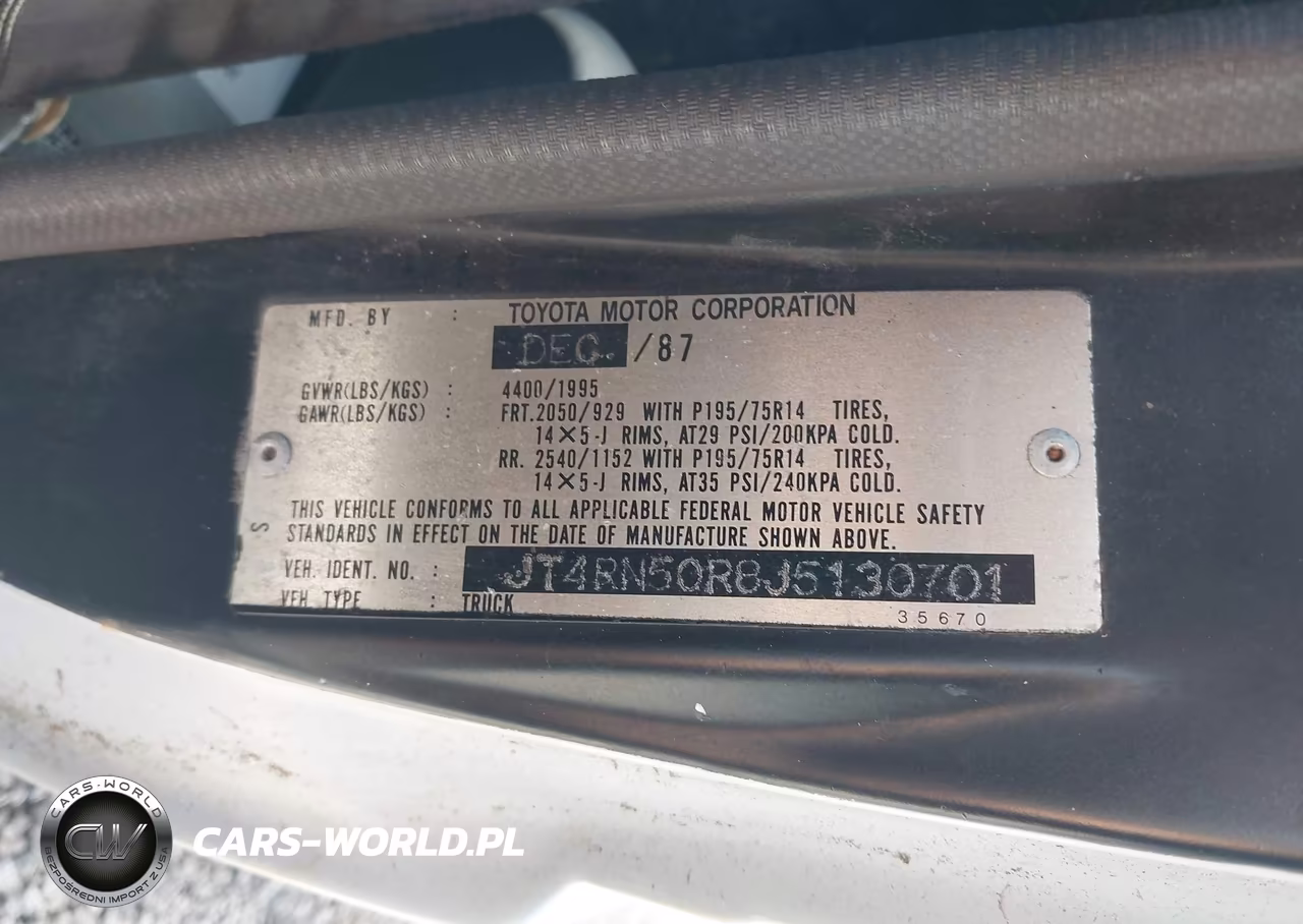 1988 Toyota Pickup 1-2 Ton Rn50 VIN:JT4RN50R8J5130701 - 9