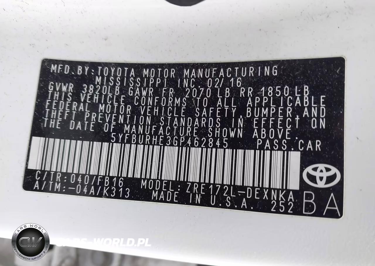 2016 Toyota Corolla Le VIN:5YFBURHE3GP462845 - 8