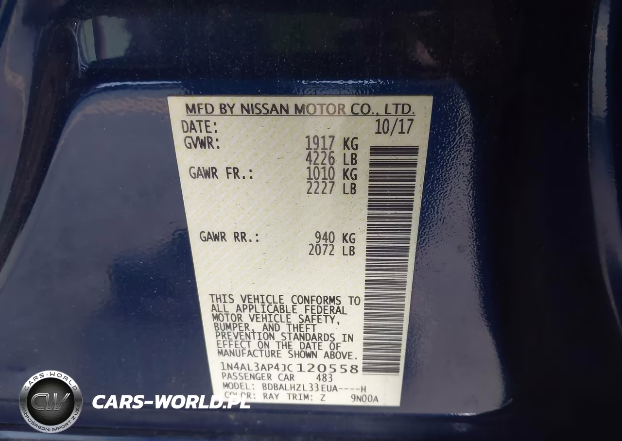 2018 Nissan Altima 2.5 Sr VIN:1N4AL3AP4JC120558 - 9