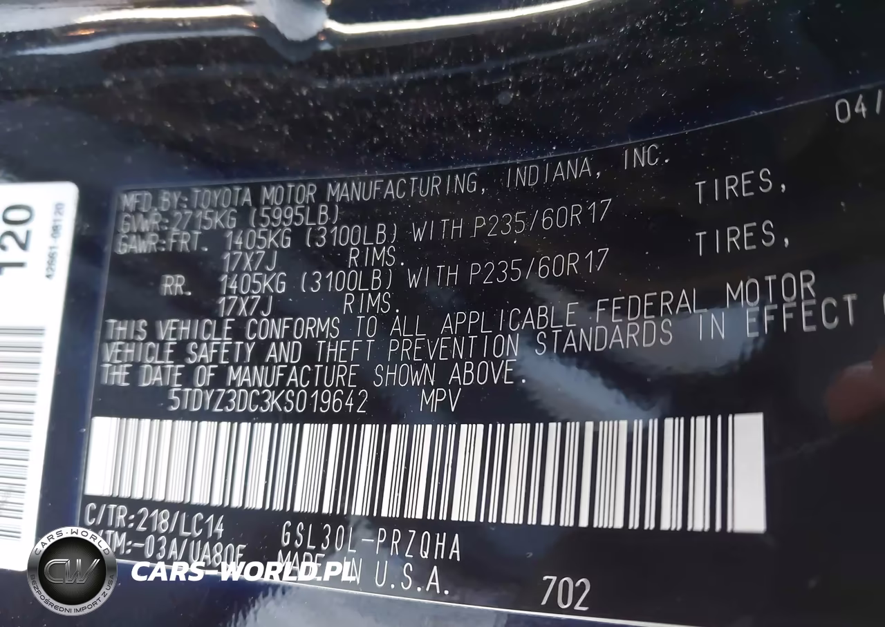 2019 Toyota Sienna Xle Premium 8 Passenger VIN:5TDYZ3DC3KS019642 - 9