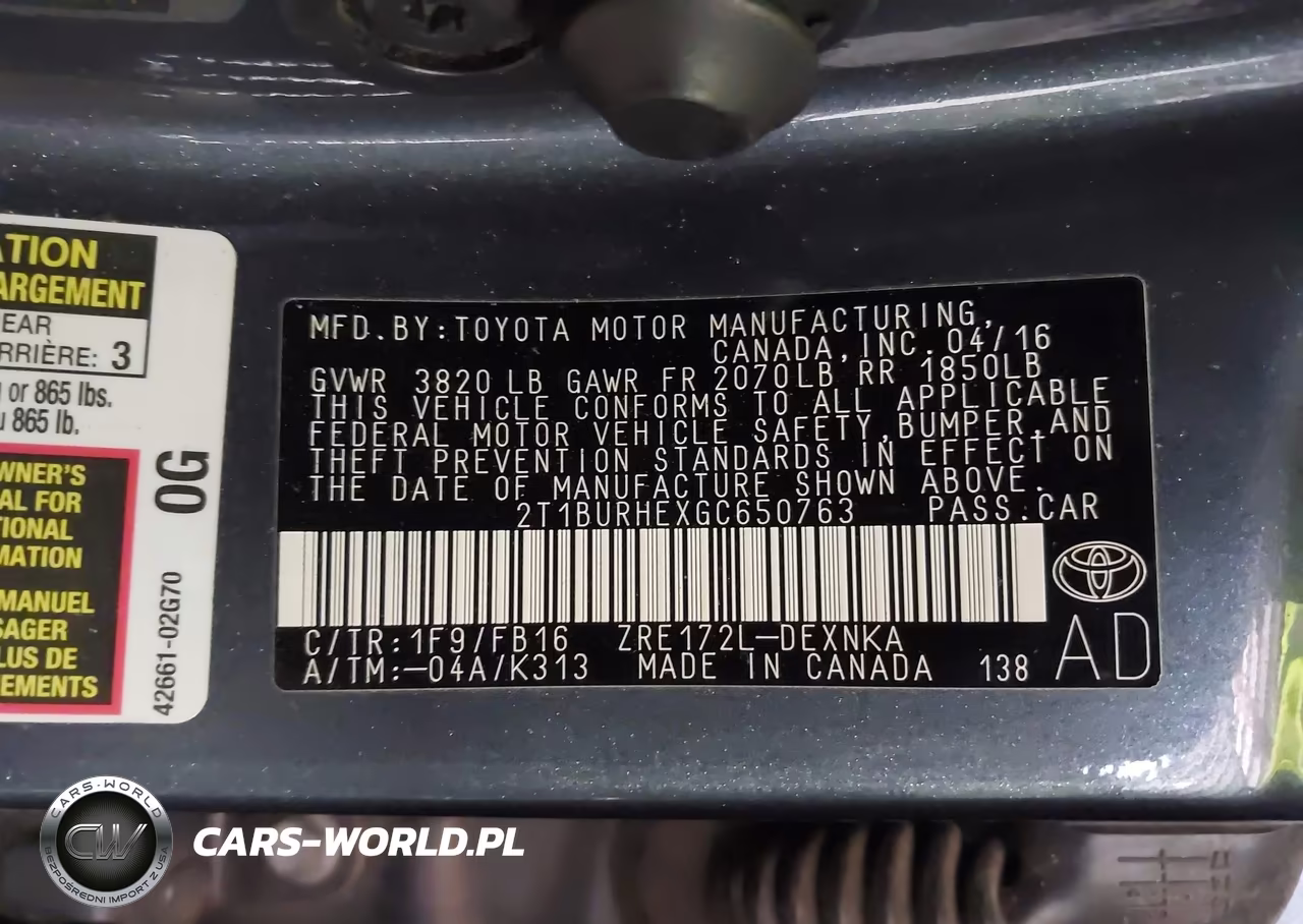 2016 Toyota Corolla Le VIN:2T1BURHEXGC650763 - 9