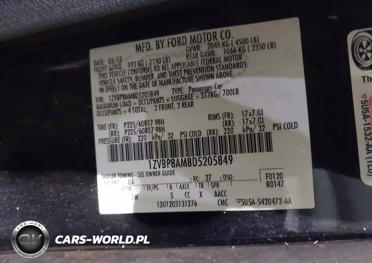 2013 Ford Mustang V6 VIN:1ZVBP8AM8D5205849 - 9