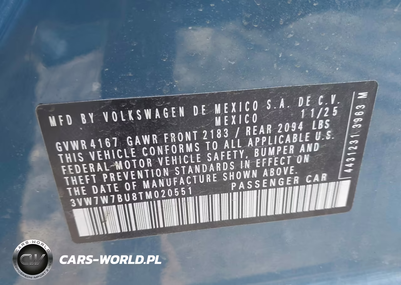 2026 Volkswagen Jetta Se VIN:3VW7W7BU8TM020551 - 9