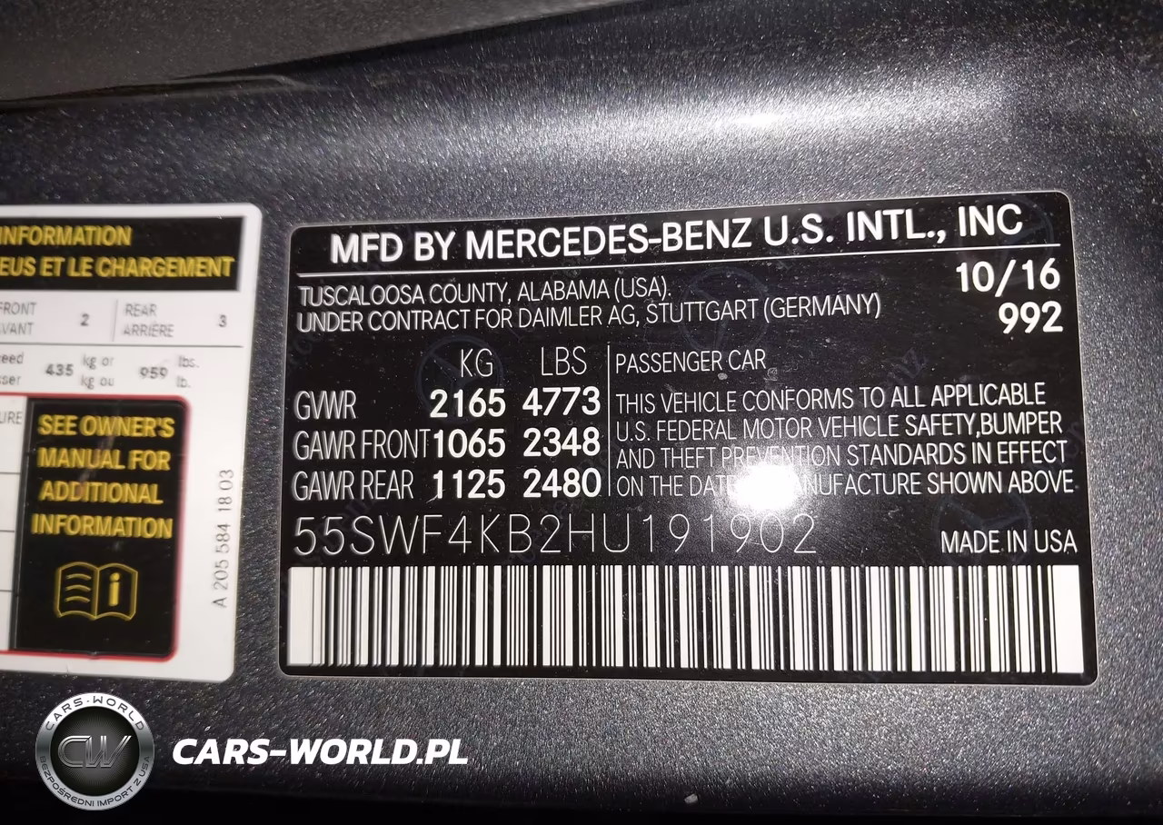 2017 Mercedes-Benz C 300 4Matic VIN:55SWF4KB2HU191902 - 9