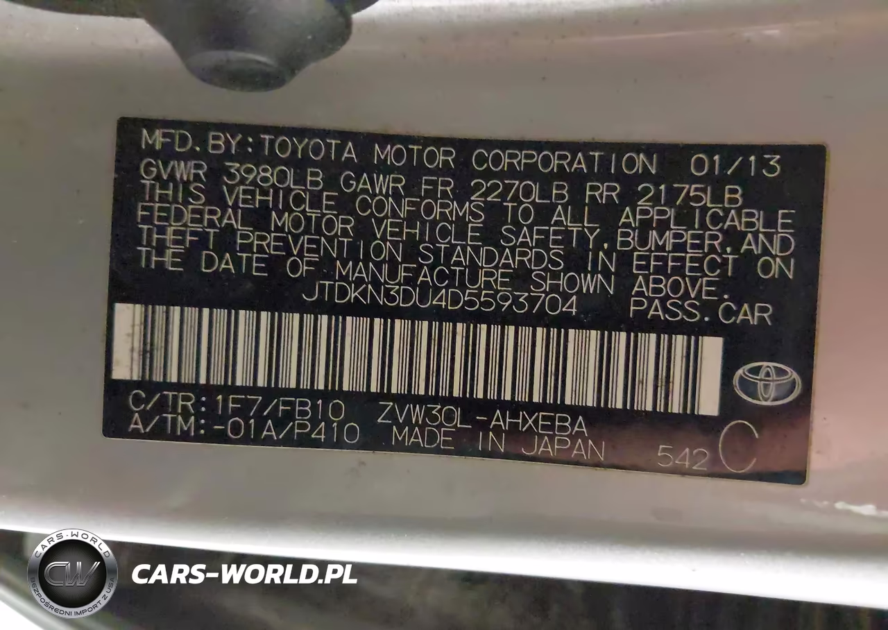 2013 Toyota Prius Three VIN:JTDKN3DU4D5593704 - 9