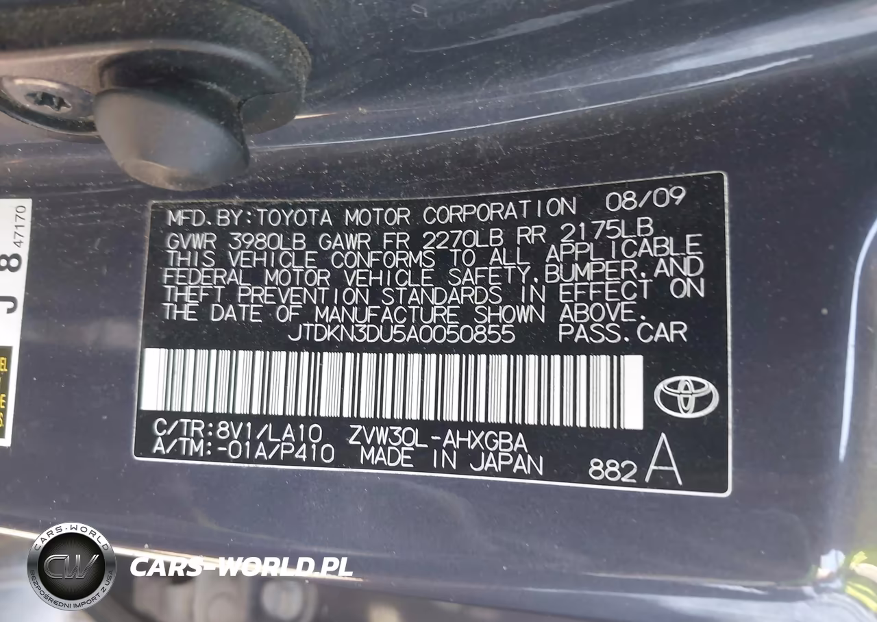 2010 Toyota Prius Iv VIN:JTDKN3DU5A0050855 - 9