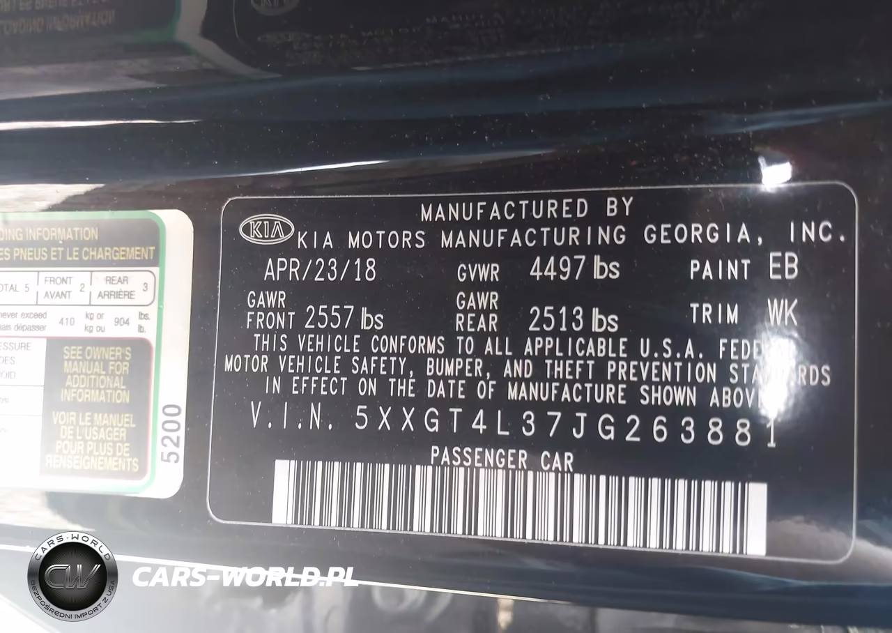 2018 Kia Optima Lx VIN:5XXGT4L37JG263881 - 9