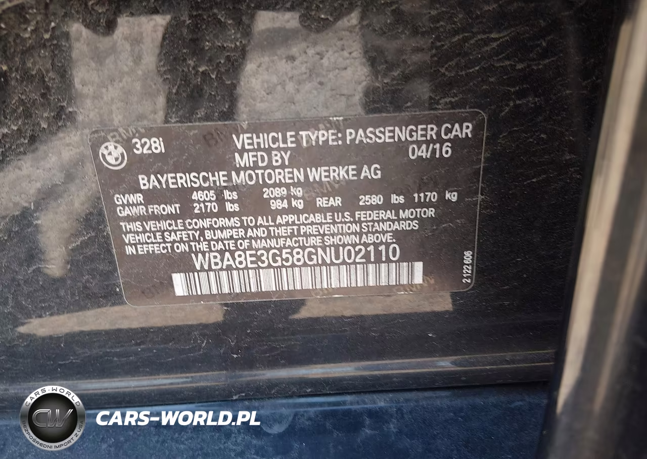 2016 BMW 328I xDrive VIN:WBA8E3G58GNU02110 - 9