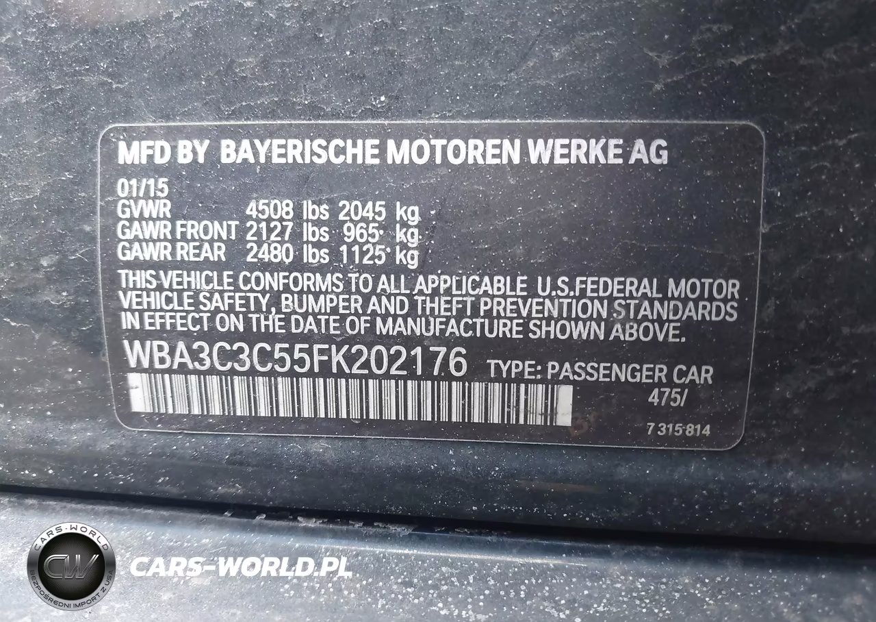 2015 BMW 320I xDrive VIN:WBA3C3C55FK202176 - 9