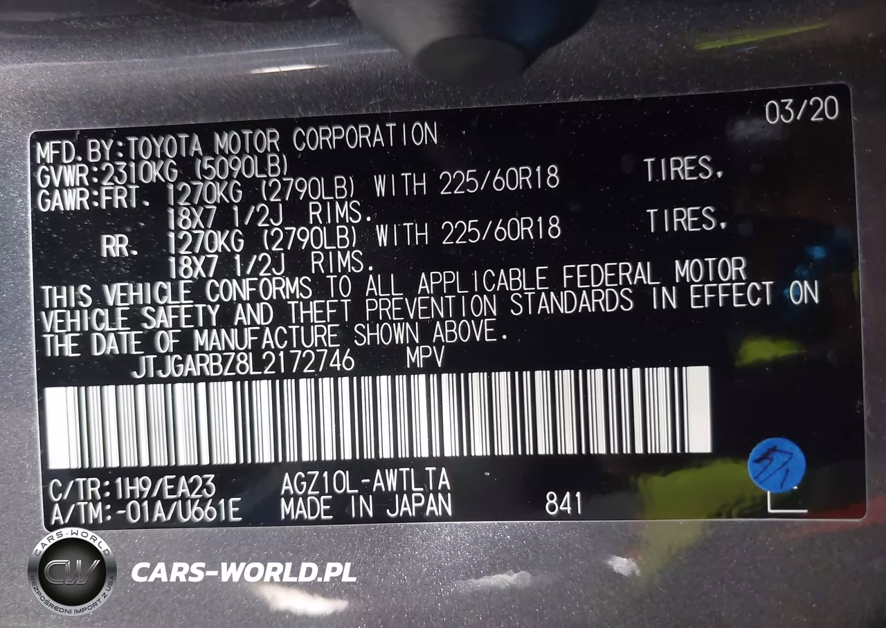 2020 Lexus Nx 300 VIN:JTJGARBZ8L2172746 - 9
