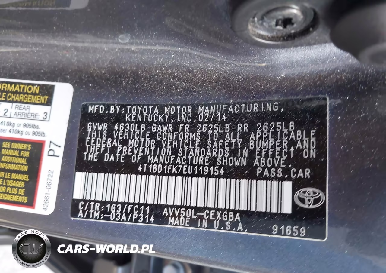2014 Toyota Camry Hybrid Xle VIN:4T1BD1FK7EU119154 - 9