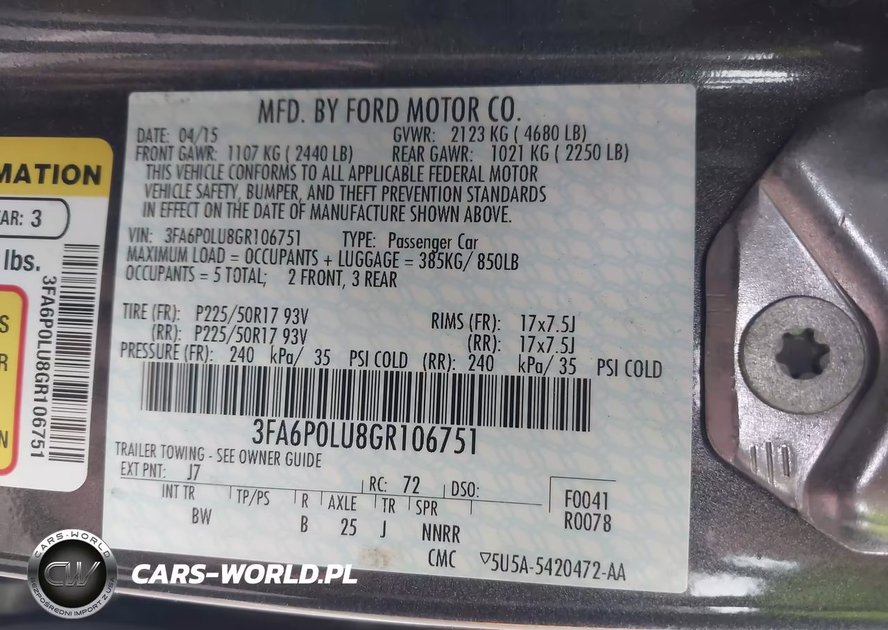 2016 Ford Fusion Hybrid Se VIN:3FA6P0LU8GR106751 - 9