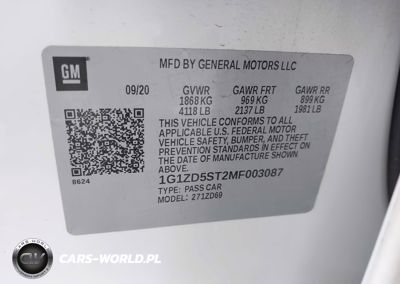 2021 Chevrolet Malibu Fwd Lt VIN:1G1ZD5ST2MF003087 - 9