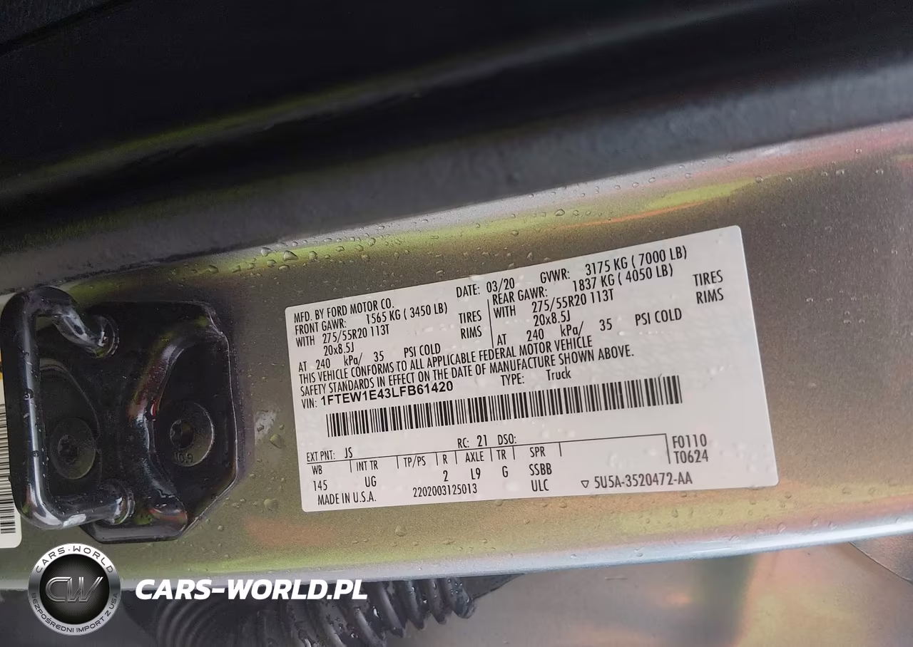 2020 Ford F-150 Xlt VIN:1FTEW1E43LFB61420 - 9