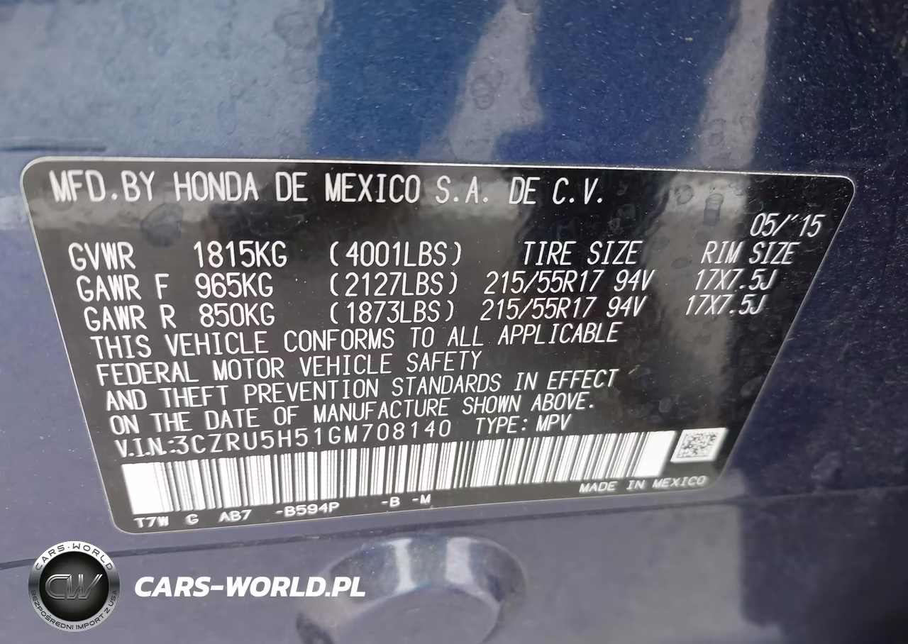 2016 Honda Hr-V Ex VIN:3CZRU5H51GM708140 - 9
