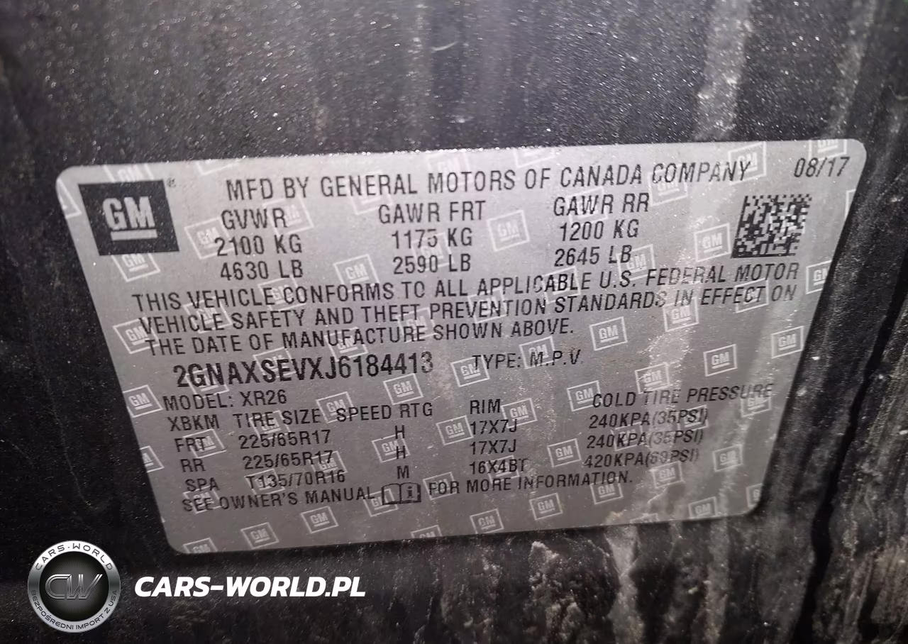 2018 Chevrolet Equinox Lt VIN:2GNAXSEVXJ6184413 - 9