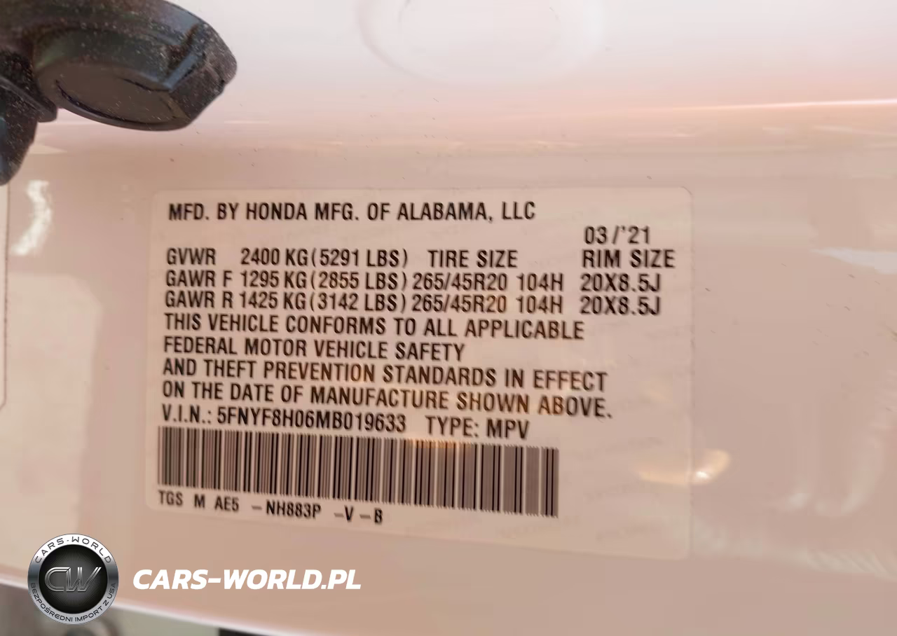 2021 Honda Passport Awd Elite VIN:5FNYF8H06MB019633 - 9