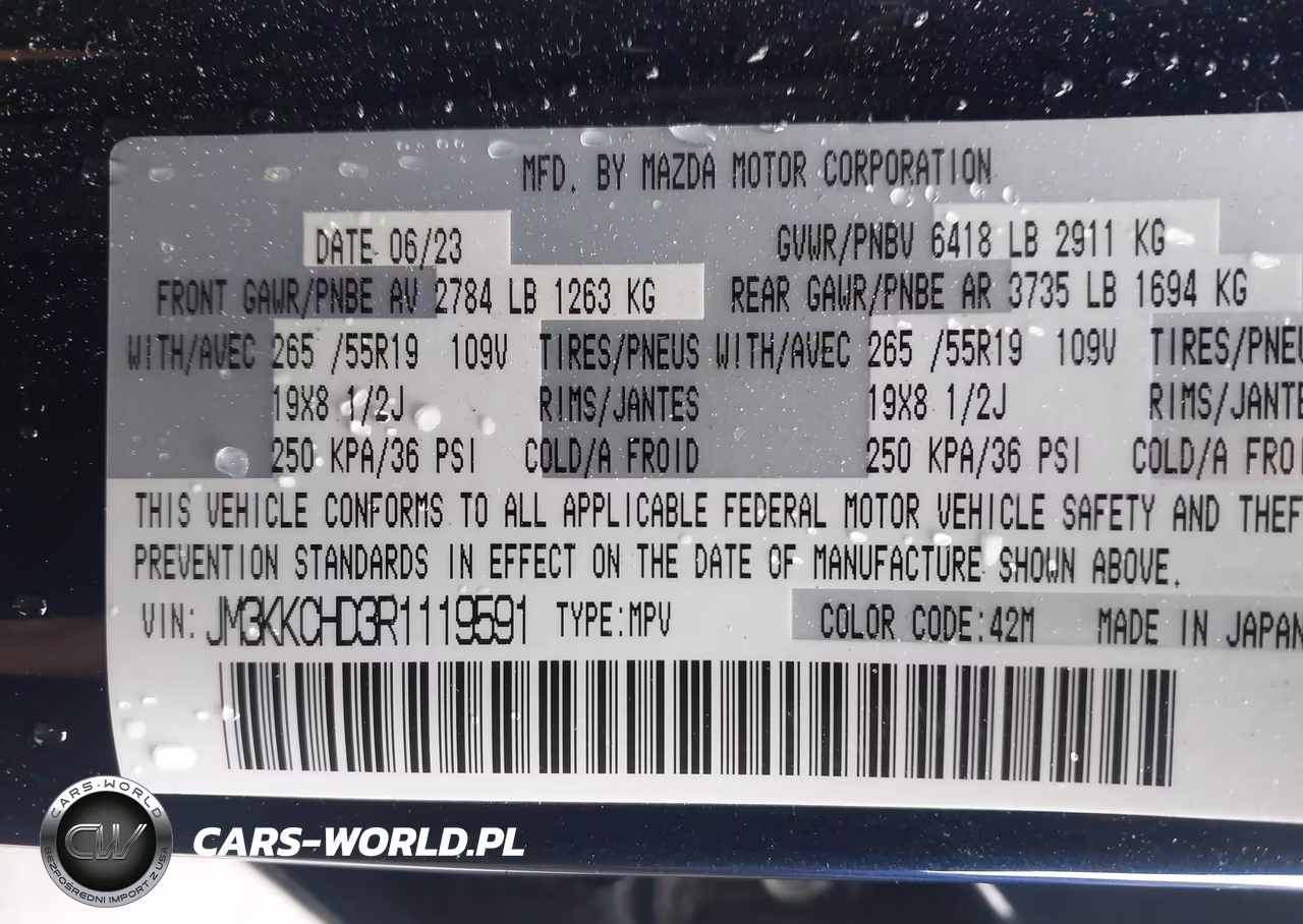 2024 Mazda Cx-90 3.3 Turbo Preferred Plus VIN:JM3KKCHD3R1119591 - 9