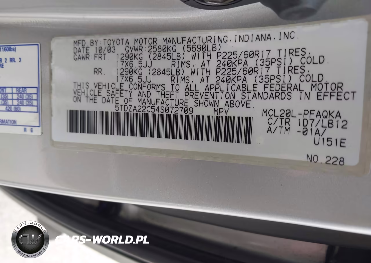 2004 Toyota Sienna Xle Limited VIN:5TDZA22C54S072709 - 9