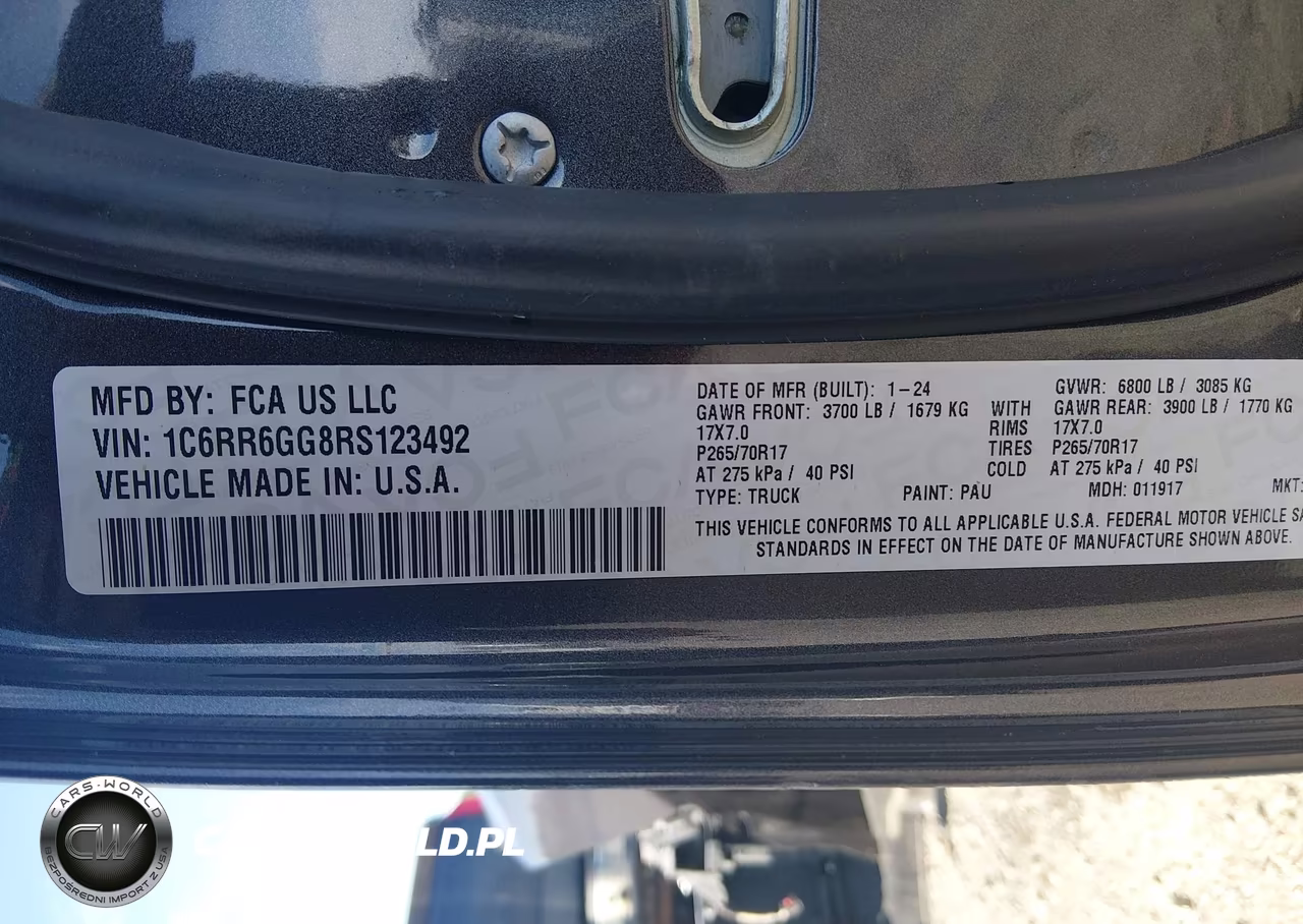 2024 Ram 1500 Classic Slt 4X2 6'4 Box VIN:1C6RR6GG8RS123492 - 9