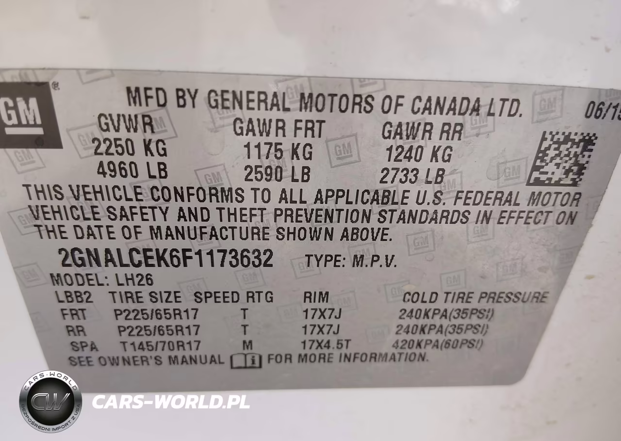2015 Chevrolet Equinox 2Lt VIN:2GNALCEK6F1173632 - 9