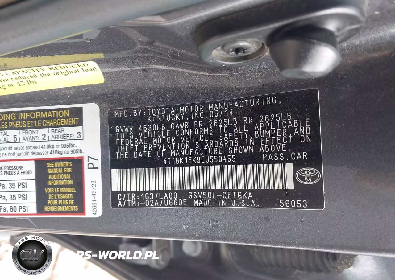 2014 Toyota Camry Xle V6 VIN:4T1BK1FK9EU550455 - 9