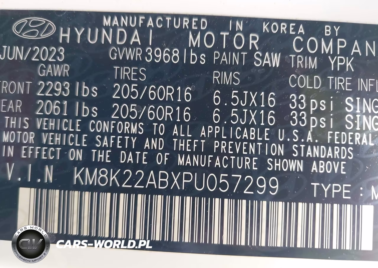 2023 Hyundai Kona Se VIN:KM8K22ABXPU057299 - 9