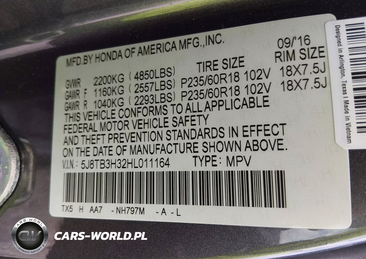 2017 Acura Rdx Acurawatch Plus Package VIN:5J8TB3H32HL011164 - 9