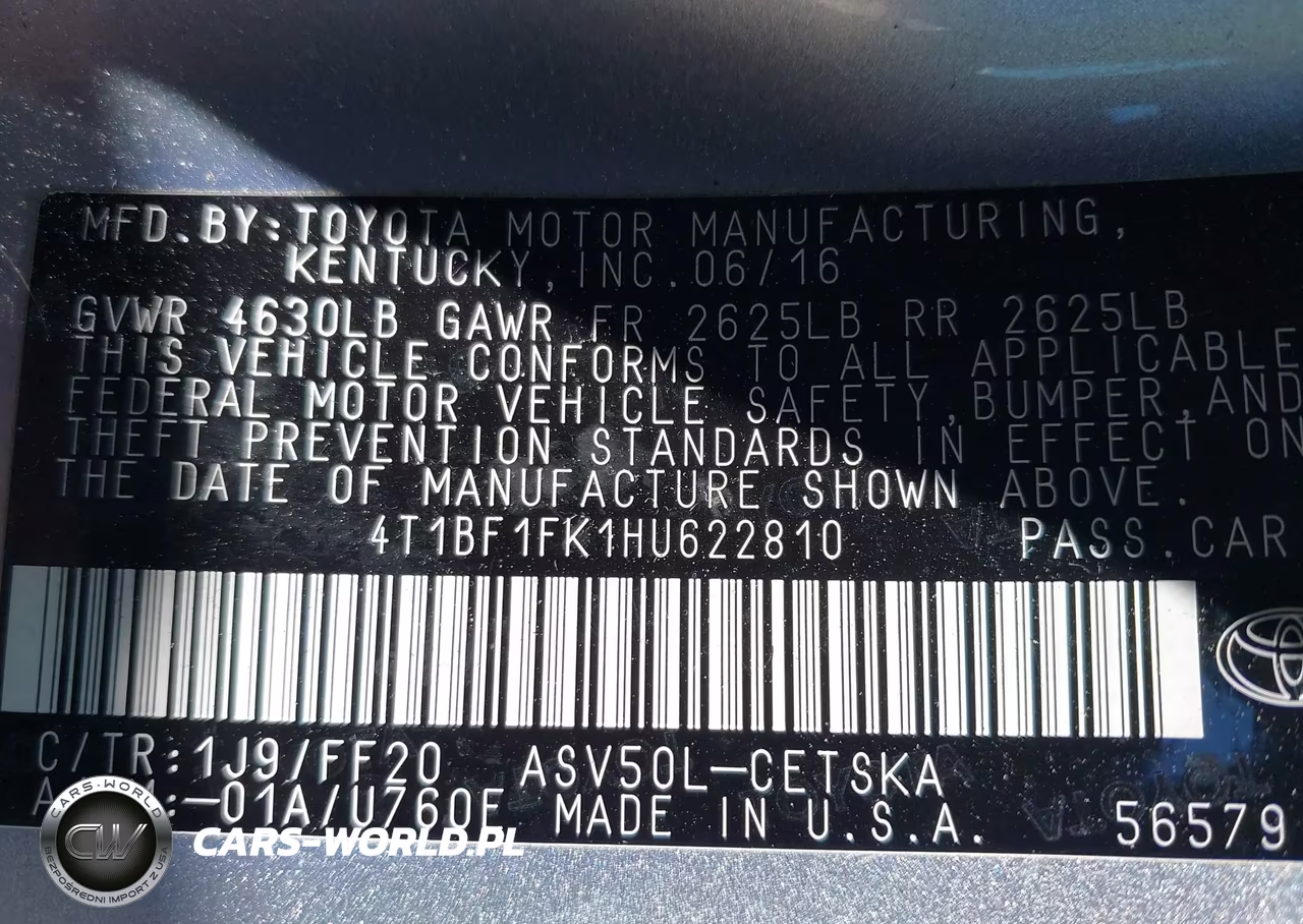 2017 Toyota Camry Se VIN:4T1BF1FK1HU622810 - 9