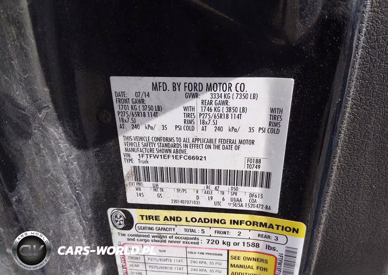 2014 Ford F-150 Xlt VIN:1FTFW1EF1EFC66921 - 9