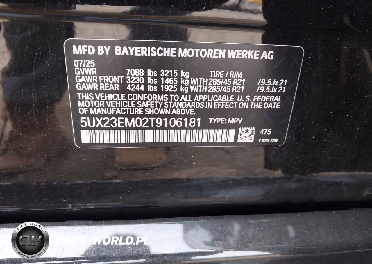 2026 BMW X7 xDrive40I VIN:5UX23EM02T9106181 - 9