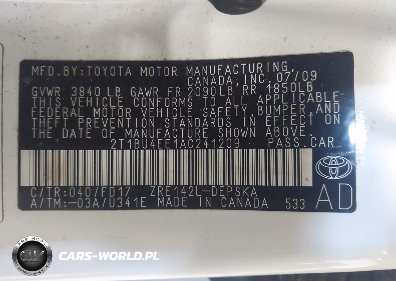 2010 Toyota Corolla S VIN:2T1BU4EE1AC241209 - 9