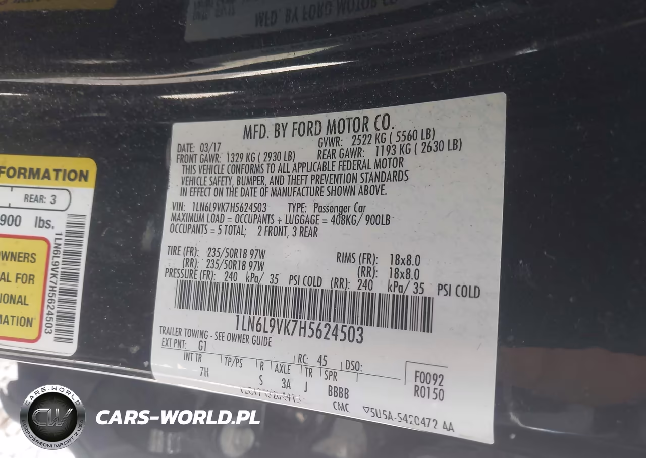 2017 Lincoln Continental Premiere VIN:1LN6L9VK7H5624503 - 9