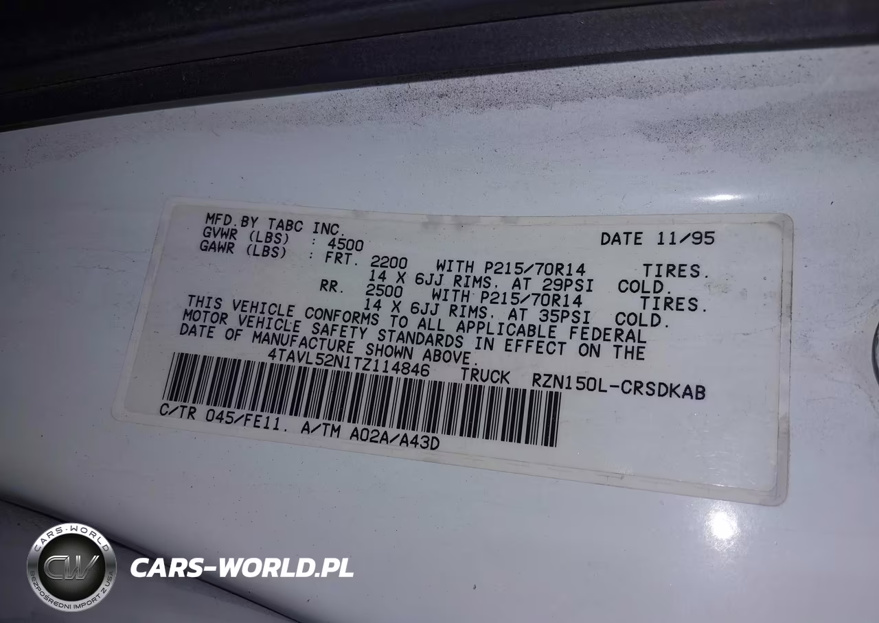 1996 Toyota Tacoma Xtracab VIN:4TAVL52N1TZ114846 - 9