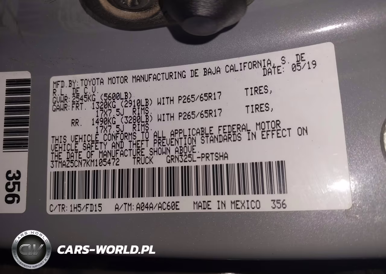 2019 Toyota Tacoma Trd Sport VIN:3TMAZ5CN7KM105472 - 9
