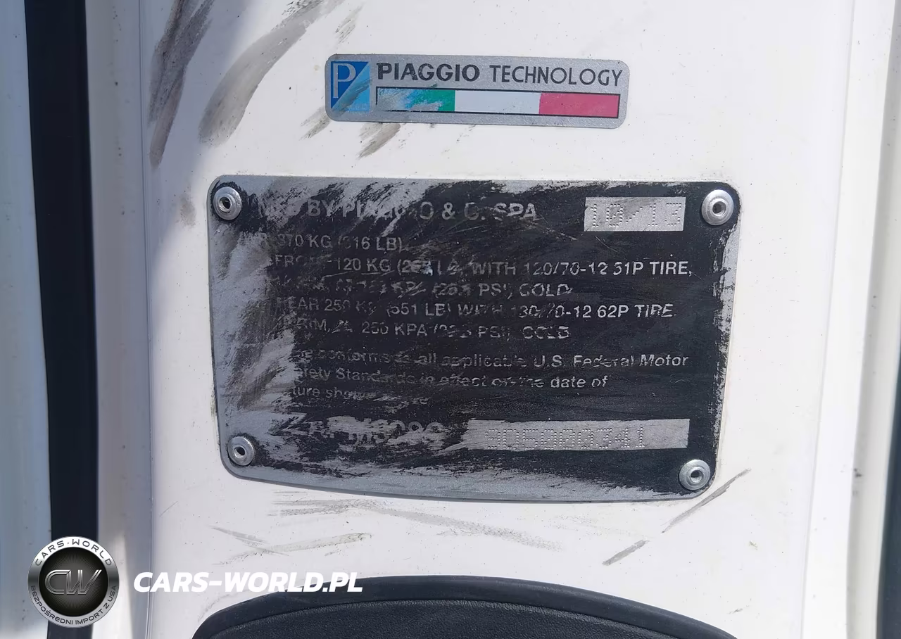 2013 Vespa 946 VIN:ZAPM808G9D5000341 - 10