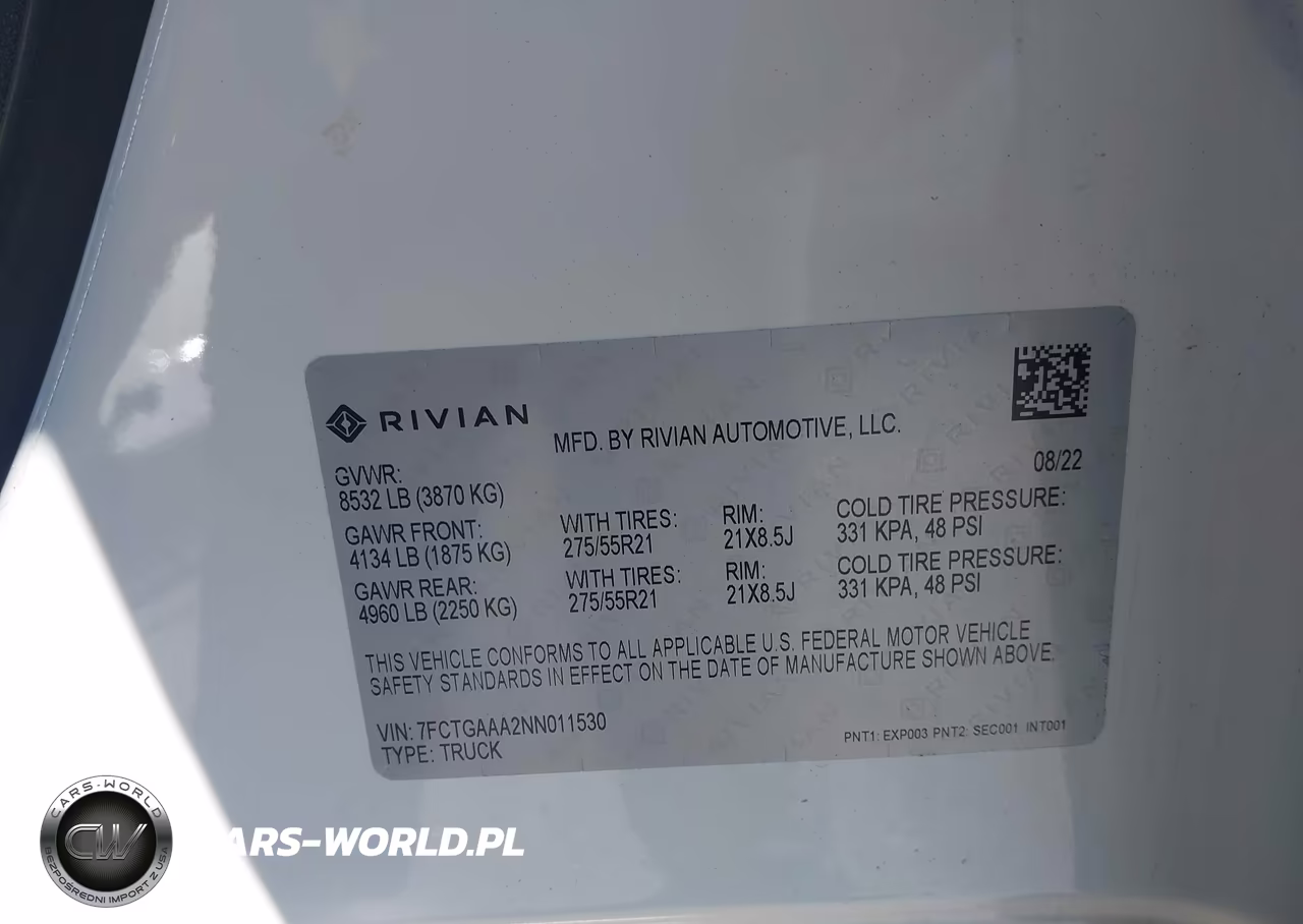 2022 Rivian R1T Adventure VIN:7FCTGAAA2NN011530 - 9