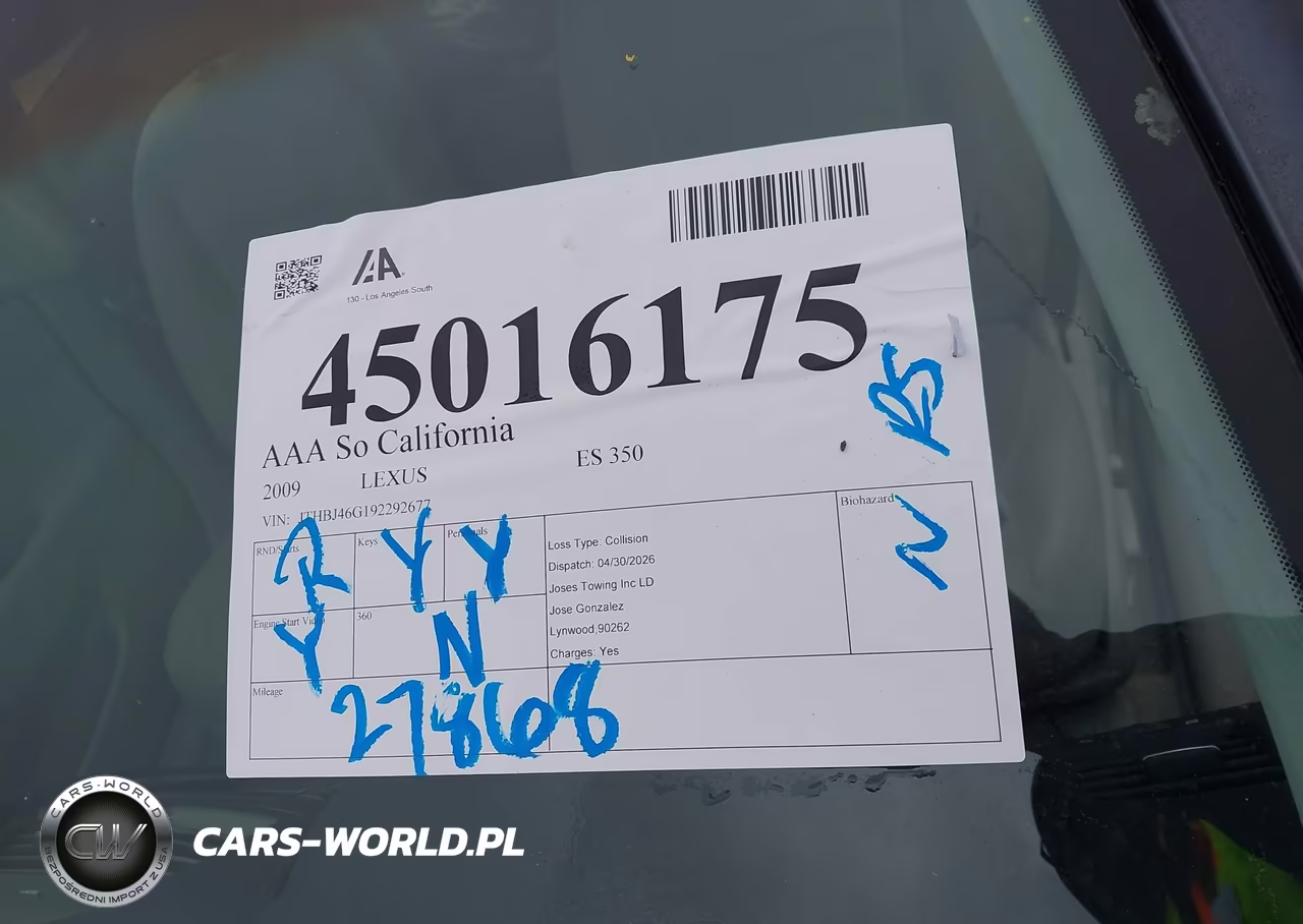 2009 Lexus Es 350 VIN:JTHBJ46G192292677 - 13