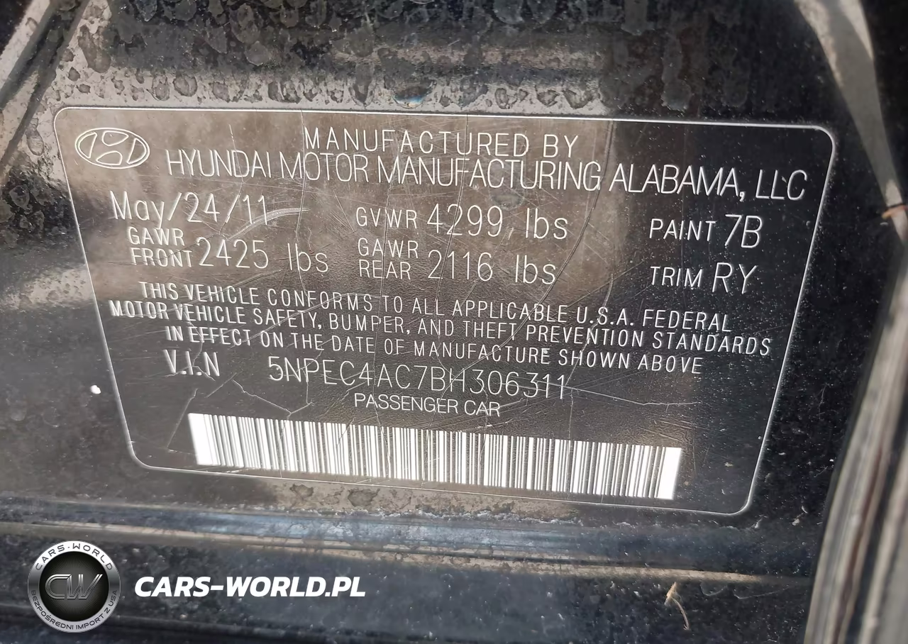 2011 Hyundai Sonata Se VIN:5NPEC4AC7BH306311 - 9