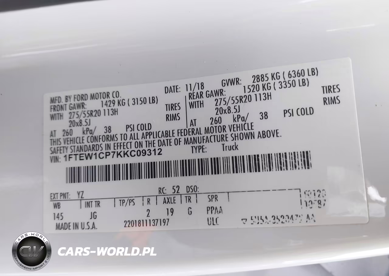 2019 Ford F-150 Xl VIN:1FTEW1CP7KKC09312 - 9